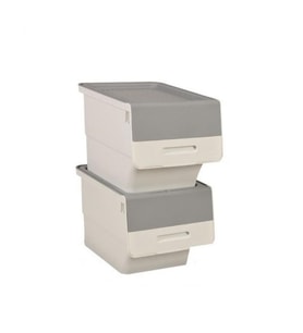 Motek Patateslik Soğanlık Tekerlekli Organizer Çok Amaçlı Saklama Kutusu 2X33 Lt Beyaz+Gri