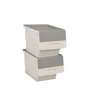 Motek Patateslik Soğanlık Tekerlekli Organizer Çok Amaçlı Saklama Kutusu 2X33 Lt Beyaz+Gri