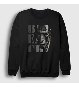 Presmono Unisex Siyah Zaraki Kenpachi Anime Bleach Sweatshirt 128591tt
