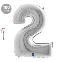 2 Yaş Gümüş Folyo Balon 40Inc 100cm