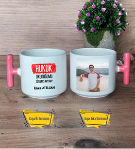  Hukuk Okuduğumu Söylemiş Miydim  Kupa Bardak Fotoğraflı T Pembe Kulplu Hukuk Öğrencisine Hediye
