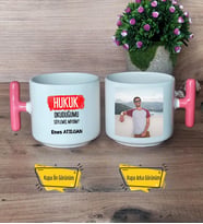  Hukuk Okuduğumu Söylemiş Miydim  Kupa Bardak Fotoğraflı T Pembe Kulplu Hukuk Öğrencisine Hediye