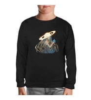 Yörünge Elmas Siyah Çocuk Sweatshirt