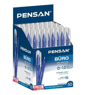 Pensan Tükenmez Kalem Büro 1 MM Mavi (50 Li Paket)