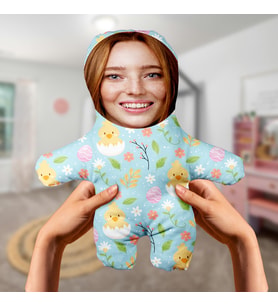 Motto Gift Civciv Tasarımlı Kişiye Özel Sevimli Fotoğraflı Peluş Oyuncak Mavi 531047