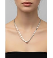 Çelik Silver 2'li Zincir İtalyan Kolye 3mm - 25-clkk260