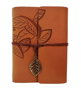 Deri Yaprak Desenli Defter