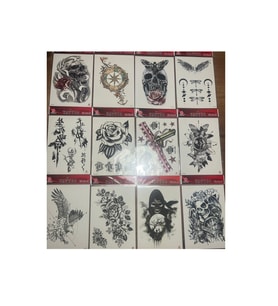 12 Adet Büyük Boy Yapıştırma Geçici dövme Seti Seri5