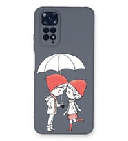 Xiaomi Redmi Note 11 Uyumlu Lansman Kılıf Aşk Tasarımlı İçi Kadife Kapak-Petrol Mavisi (Şeffaf)