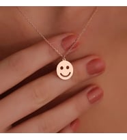 Kişiye Özel Emoji Yüz Kolye 925K Gümüş (Rose)