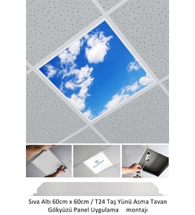 Asma Tavan Led-60cmx60cm-sıva Altı-54w-6500k-led Panel-led Armatür-60x60 Taş Yünü Asma Tavan Ledi-a+