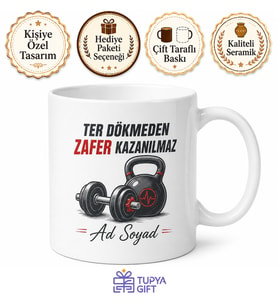 Fitness Sever İçin Mesajlı Hediyelik Baskılı Kupa Bardak Spor Hediyesi