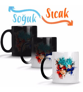 Goku e Vegeta Sihirli Kupa Bardak Porselen