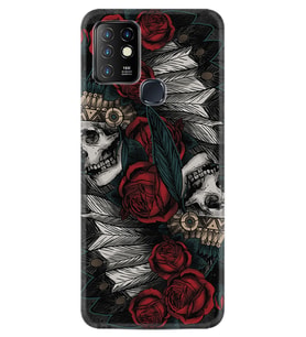 INFINIX Hot 8 9 10 11S Hot 10 Play 10T Kılıf Desemli Silikon Skull Rose 1673