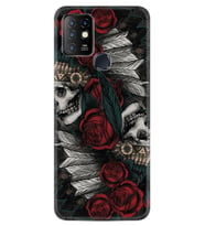 INFINIX Hot 8 9 10 11S Hot 10 Play 10T Kılıf Desemli Silikon Skull Rose 1673