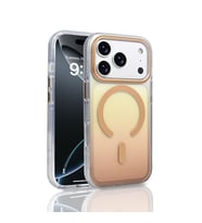 Apple iPhone 17 Pro Kılıf Transparan Renk Geçişli M-safe Şarj Özellikli Toros Ka (Gold)