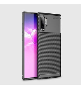 Samsung Galaxy Note 10 Plus Kılıf Esnek Soft Karbon Tasarım Legion Serisi (Siyah)