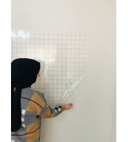 Kareli Şeffaf Tahta Akıllı Kağıt Tahta Yazı Tahtası 120x100 Cm Kalem Hediyeli