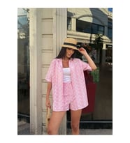 Kadın Oversize Fisto Gömlek ve Beli Lastikli Şort İkili Takım
