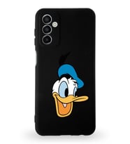 Samsung Galaxy M23 Uyumlu Lansman Kılıf Altı Kapalı İçi Kadife  Donald Duck-A Tasarımlı  Kapak (Şeffaf)