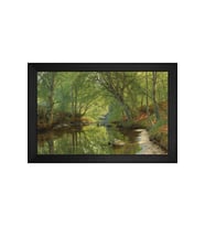 Manzara Temalı Kanvas Tablo 80 x 110 cm Siyah Çerçeve