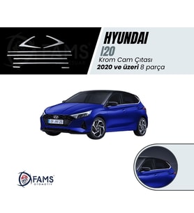 Hyundai İ20 Krom Cam Çıtası 8 prç. 2020 ve üzeri Paslanmaz Çelik
