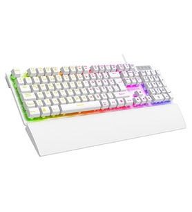 Rampage KB-RX77 RUNNER BEYAZ USB Rainbow Aydınlatmalı Q Bilek Destekli Gaming Klavye