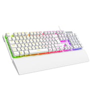 Rampage KB-RX77 RUNNER BEYAZ USB Rainbow Aydınlatmalı Q Bilek Destekli Gaming Klavye