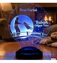 Kahraman Babam Temalı 3D LED Lamba  Kişiye Özel Babalar Günü Hediyesi - LoveLamp