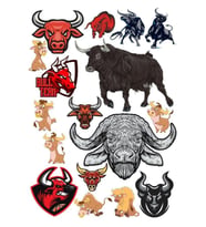 Boğa Sticker Set-2 15 Parça Telefon, Tablet, Defter, Laptop Sticker