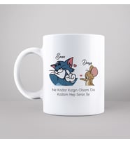 Tom & Jerry ( Kalbim Hep Seninle ) Tasarımlı Kupa Kişiye Özel