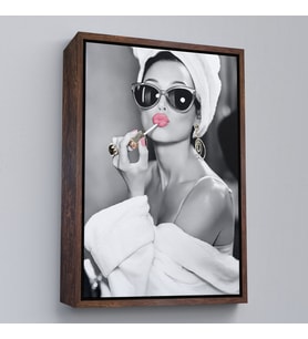 Çerçeveli Audrey Hepburn Kanvas Tablo (Siyah)