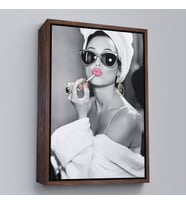 Çerçeveli Audrey Hepburn Kanvas Tablo (Siyah)