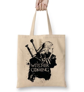 Witcher İs Coming Bez Çanta Uzun Saplı
