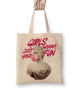 Girls Just Wanna Have Fun Bez Çanta Uzun Saplı