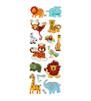 Sticker Kabartmalı Stiker Defter, Planlayıcı (kzy1060) 16x7 cm - Aslanlı Orman Hayvanları