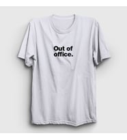 Presmono Unisex Beyaz Out Of Office Ofis Beyaz Yaka T-Shirt 466330tt (Beyaz)