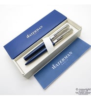 Waterman Allure Deluxe Mavi Dolma Kalem + Tükenmez Kalem Set  İsme Özel Kalem  Hediyelik Kalem