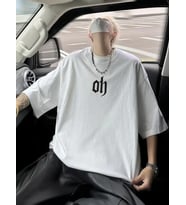 Erkek Kısa Kol Yazlık Tişört Bisiklet Yaka Baskılı Oversize T-Shirt - Beyaz