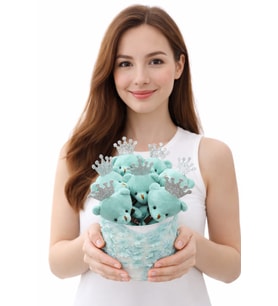 Premium Lüx Fransız Dantel İşlemeli Özel Kutulu Peluş Ayıcık Buketi Doğum Günü Özel Gün Hediyelik Kız Kıza