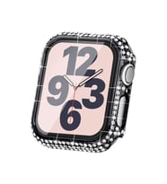 Apple Watch 7 41mm Uyumlu Zore Watch Gard 24 Kenarları Taşlı Sert PC Kasa Ve Ekran Koruyucu (Siyah)