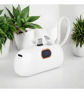 Kişiye Özel Dijital Powerbank 5000 Mah (Beyaz)