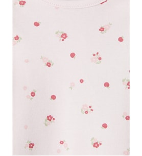LCW baby Pembe Bisiklet Yaka Çiçekli Kız Bebek Çıtçıtlı Body