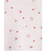 LCW baby Pembe Bisiklet Yaka Çiçekli Kız Bebek Çıtçıtlı Body