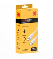 Kodak Android için Type C - Type C Kablo - 1.0 Metre (Beyaz)