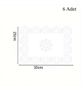 6'lı Kartanesi Keçe Amerikan Servis 35x25cm - Beyaz