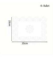 6'lı Kartanesi Keçe Amerikan Servis 35x25cm - Beyaz
