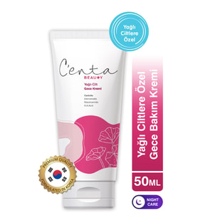 C'enta Beauty Yağlı Ciltler İçin Gece Kremi 50ml - Cica Krem
