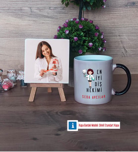 En İyi Diş Hekimi Fotoğraflı Dekoratif Taş, Kupa Bardak Beyaz Hediye (Model 9)