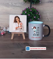 En İyi Diş Hekimi Fotoğraflı Dekoratif Taş, Kupa Bardak Beyaz Hediye (Model 9)